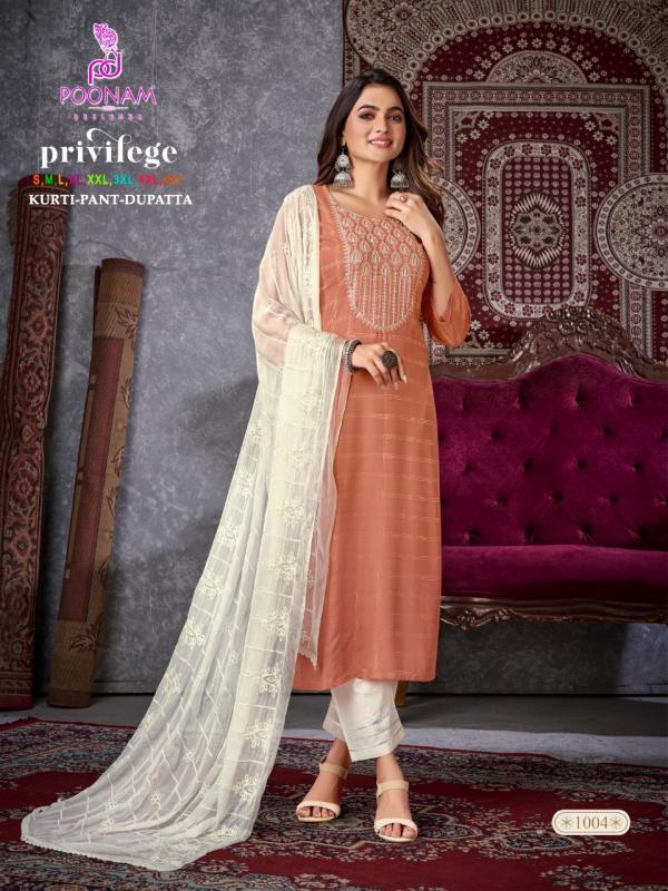 Poonam Privilege Festive Wear Rayon Designer Readymade Suit